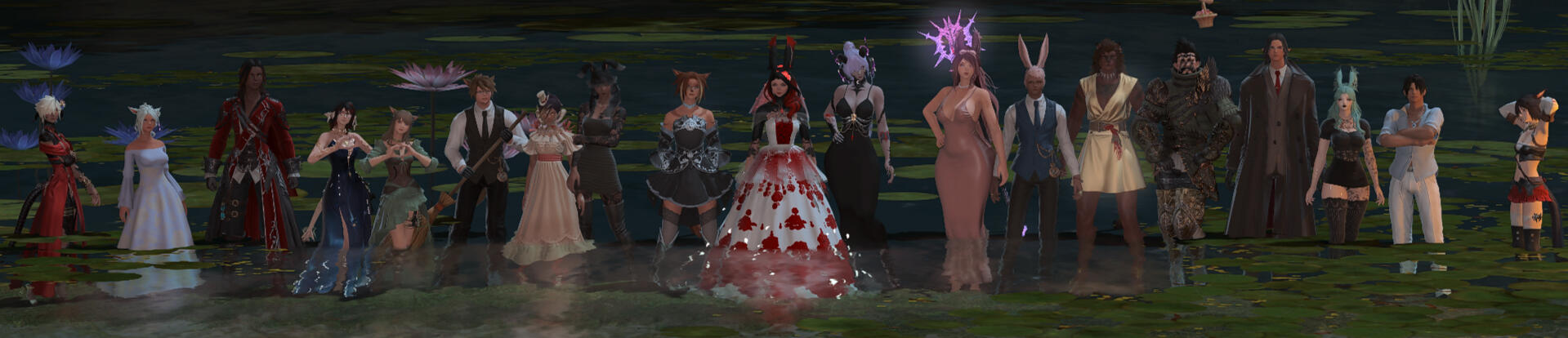 Everyone decided to ruin their wedding outfit for this picture.